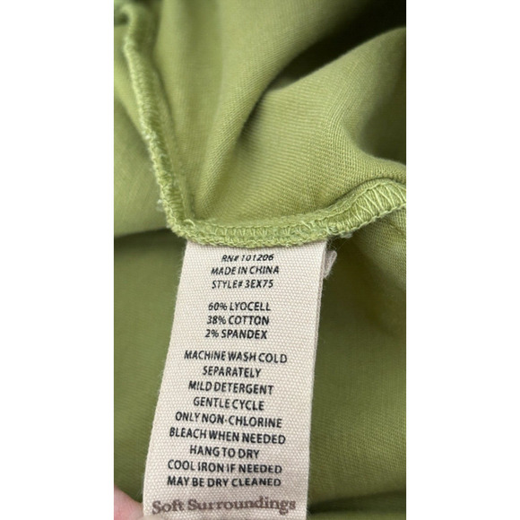 Soft Surroundings Womens Green Mara Vista Eyelet Lace Pockets Pull On Pants PM - Picture 10 of 13